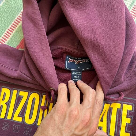 Vintage Jansport Arizona State University Sun Devils Hoodie - Picture 7 of 7